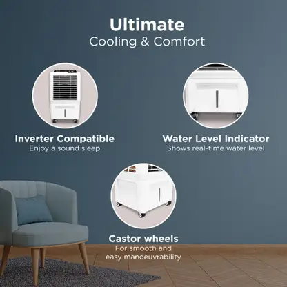 Hindware 45 L Room/Personal Air Cooler (Black & White, XENO)